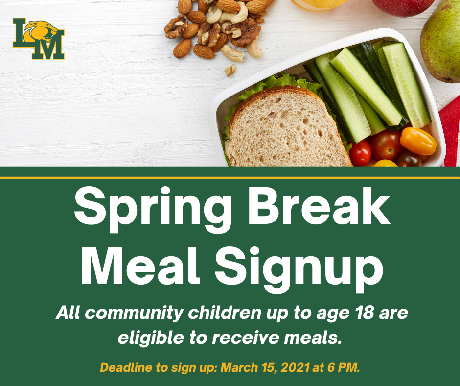 Spring Break Meal Pack Sign Up